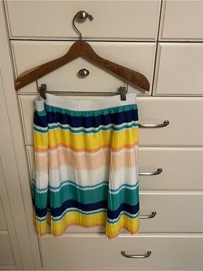 Merona Multicolor Pleated Circle Skirt - Navy, Teal, Yellow, Pink, White